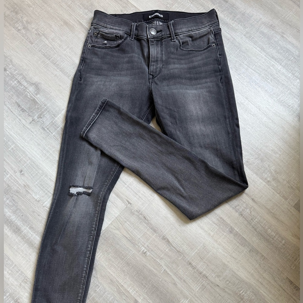 Express Women Black/Grayish Jeans